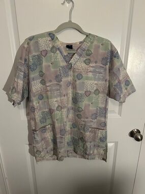 Barco Uniforms Pastel Floral Print Scrub Top - Multicolor